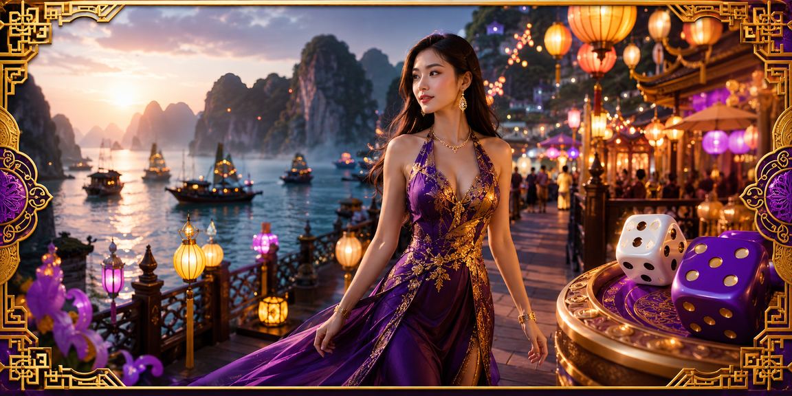 Phong cảnh đêm tại Hạ Long Bay với cá cược Tai Xỉu